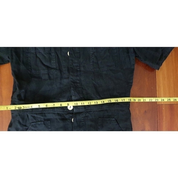 Mate The Label Linen Short Sleeve Black Jumpsuit Size M - Picture 10 of 13
